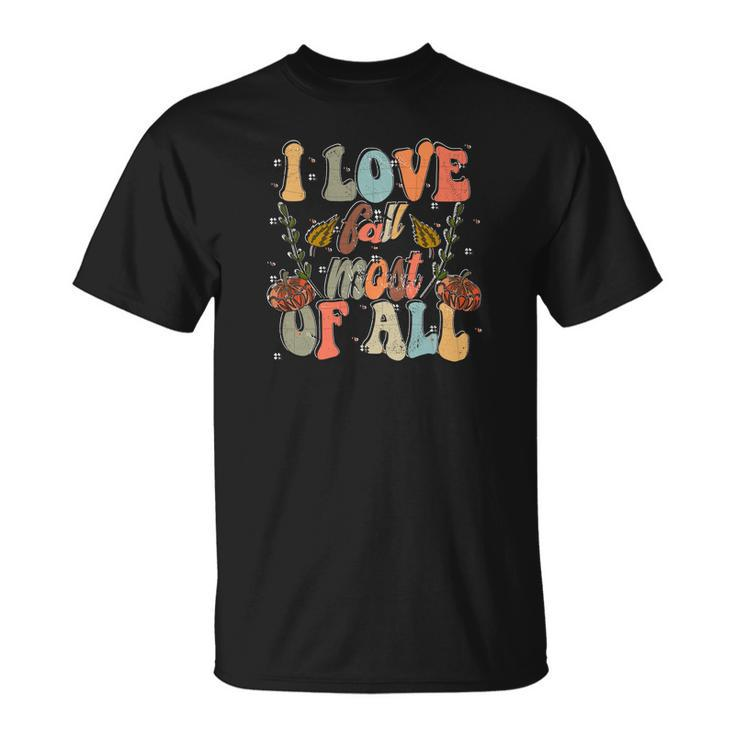 I Love Fall Most Of All V3 Men Women T-shirt Graphic Print Casual Unisex Tee