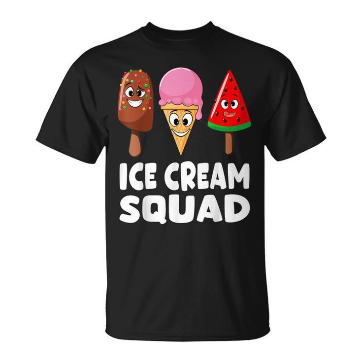 Ice Cream Squad Ice Cream Day Summer Party Family Kids Boys Unisex T-Shirt