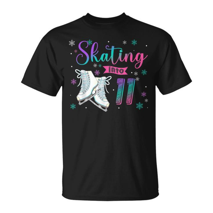 Ice Skating Rolling 11Th Birthday Party Girl Family Matching  Unisex T-Shirt