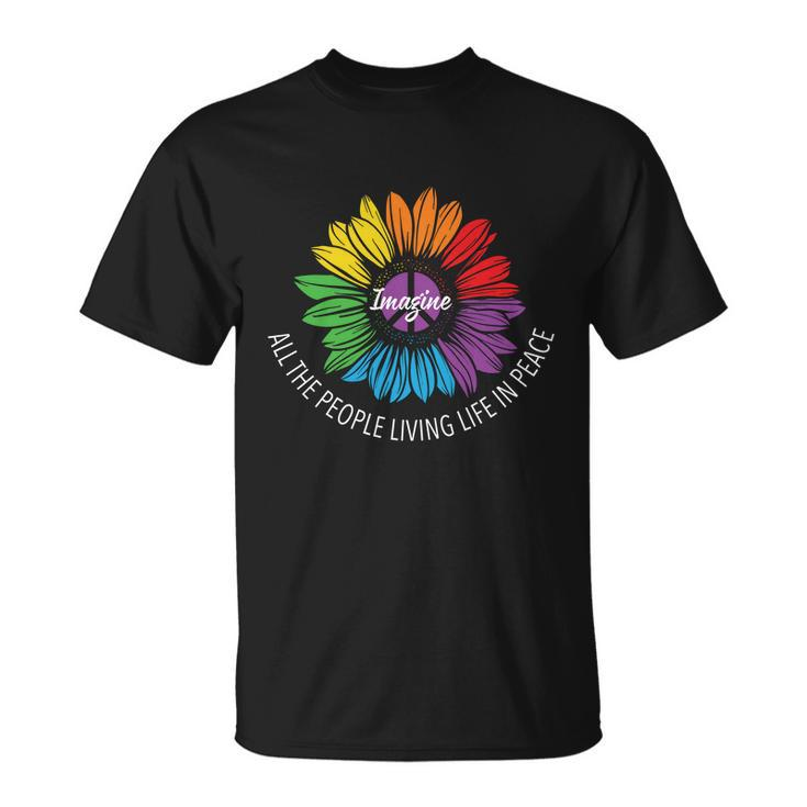 Imagine All The People Living Lgbt Pride Month Unisex T-Shirt