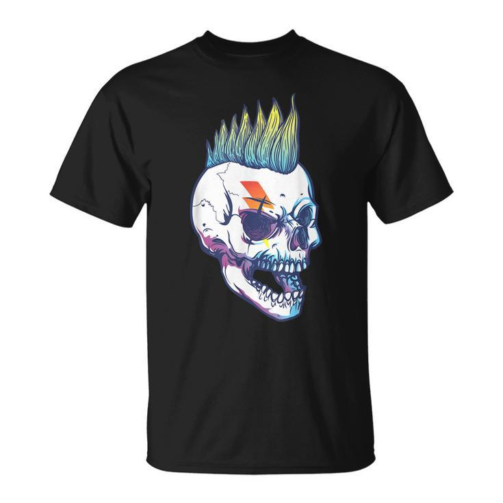 Iroquois Skeleton Scull Punk Rocker Halloween Party Costume  Unisex T-Shirt