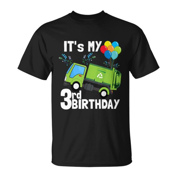 Its My 3Rd Birthday Garbage Truck 3 Birthday Boy Gift Meaningful Gift Unisex T-Shirt