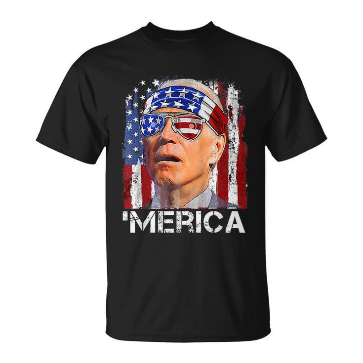Joe Biden 4Th Of July Merica Men Women American Flag Unisex T-Shirt