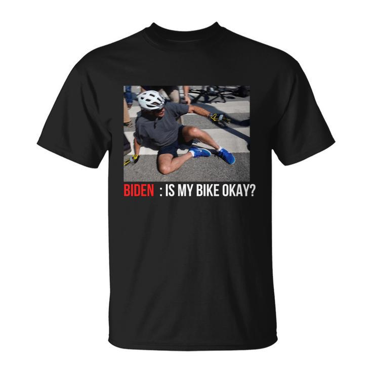 Joe Biden Falls Off His Bike Funny Biden Bike Unisex T-Shirt