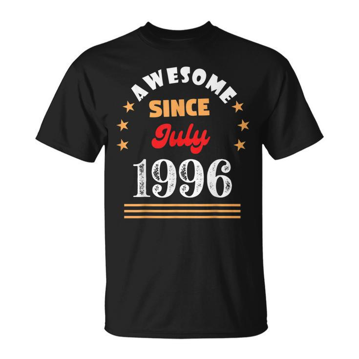 July 1996 Birthday Awesome Since 1996 July Vintage Cool  Unisex T-Shirt