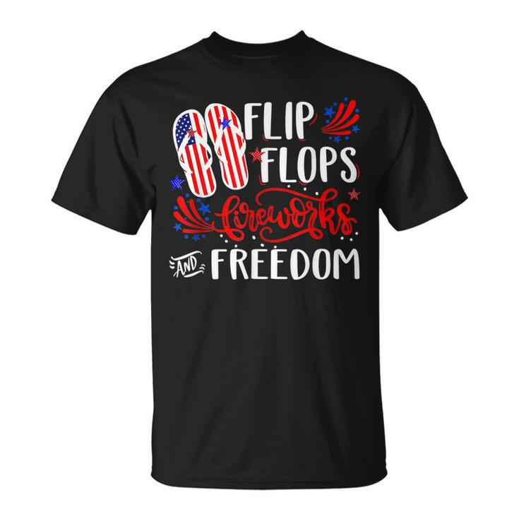 July 4Th Flip Flops Fireworks & Freedom 4Th Of July Party  V2 Unisex T-Shirt
