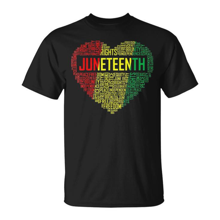 Juneteenth Heart Black History Afro American African Freedom 1 T-shirt