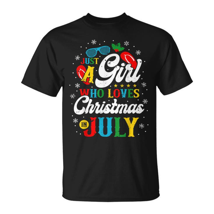 Just A Girl Who Loves Christmas In July Women Girl Beach  Unisex T-Shirt