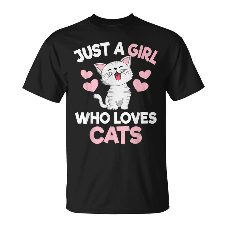 Just A Girl Who Loves Cats Cat Lover Cute Cat T-shirt