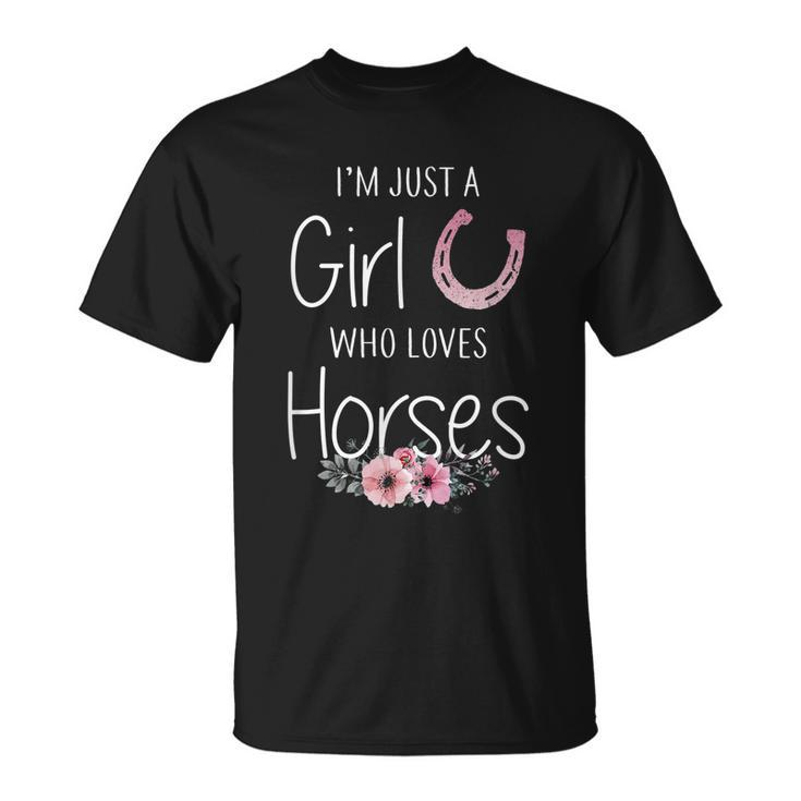 Just A Girl Who Loves Horses Horse For Girls Cute T-Shirt