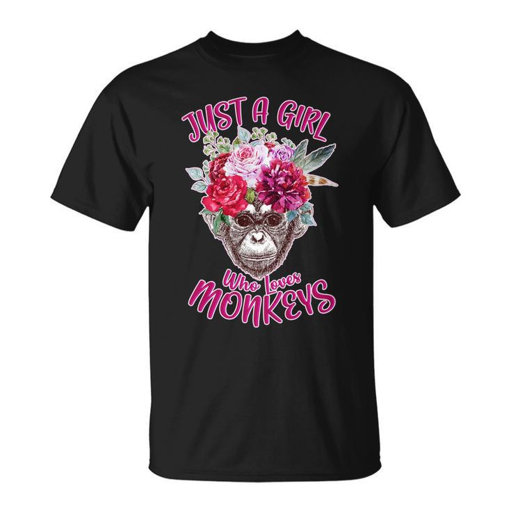 Just A Girl Who Loves Monkeys Cute T-Shirt