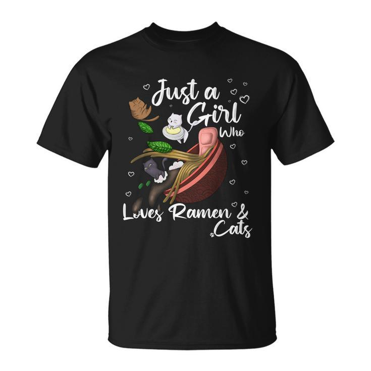 Just A Girl Who Loves Ramen And Cats T-shirt