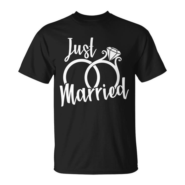Just Married Ring Logo Unisex T-Shirt