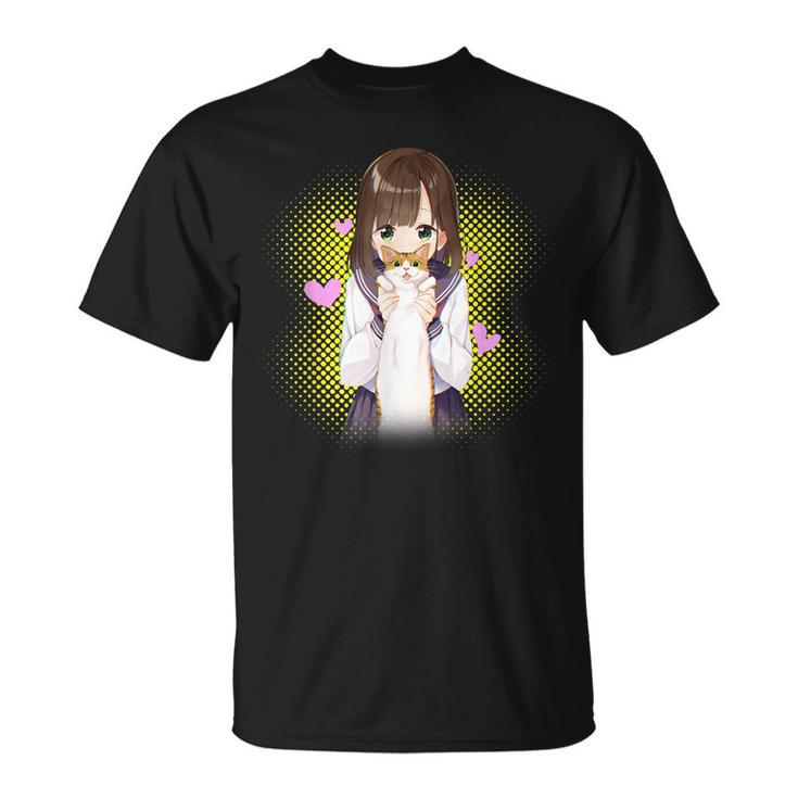 Kawaii Anime Kawaii Cat Lover Otaku Anime Girls Ns T-shirt