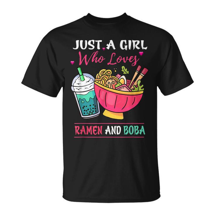 Kawaii Just A Girl Who Loves Ramen And Boba Tea Bubble Milk T-shirt