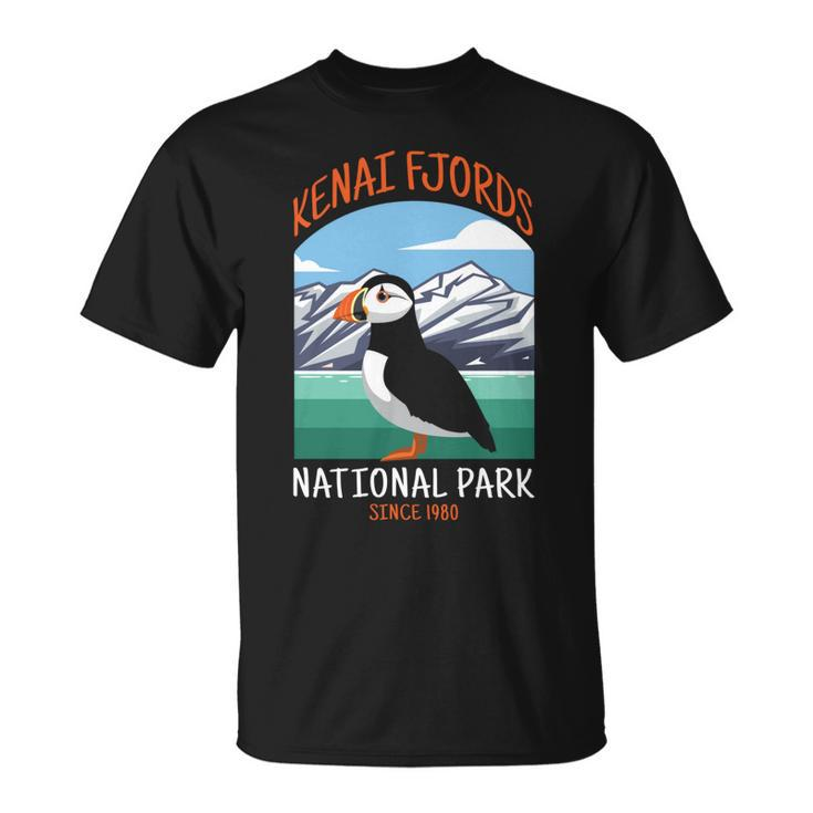 Kenai Fjords National Park Us Puffin Bird Alaska   Unisex T-Shirt