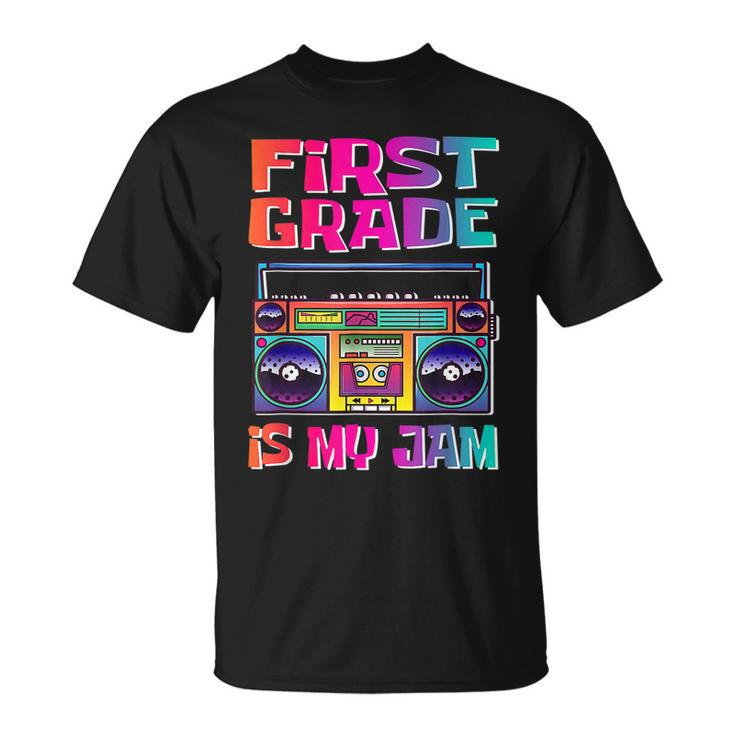 Kids 1St Grade Is My Jam Vintage 80S Boombox Teacher Student  Unisex T-Shirt