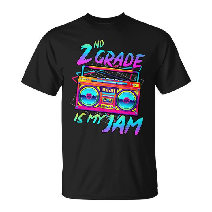 Kids 2Nd Grade Is My Jam Vintage 80S Boombox Teacher Student  Unisex T-Shirt