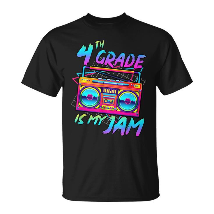 Kids 4Th Grade Is My Jam Vintage 80S Boombox Teacher Student  Unisex T-Shirt