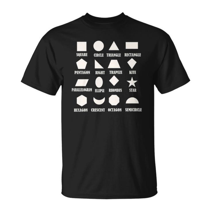 Kids Geometric Shapes Cute Kids Gift Unisex T-Shirt