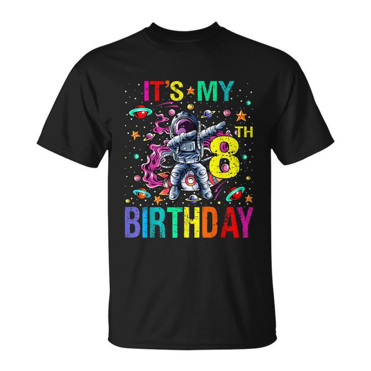 Kids Its My 8Th Birthday Astronaut Space Unisex T-Shirt
