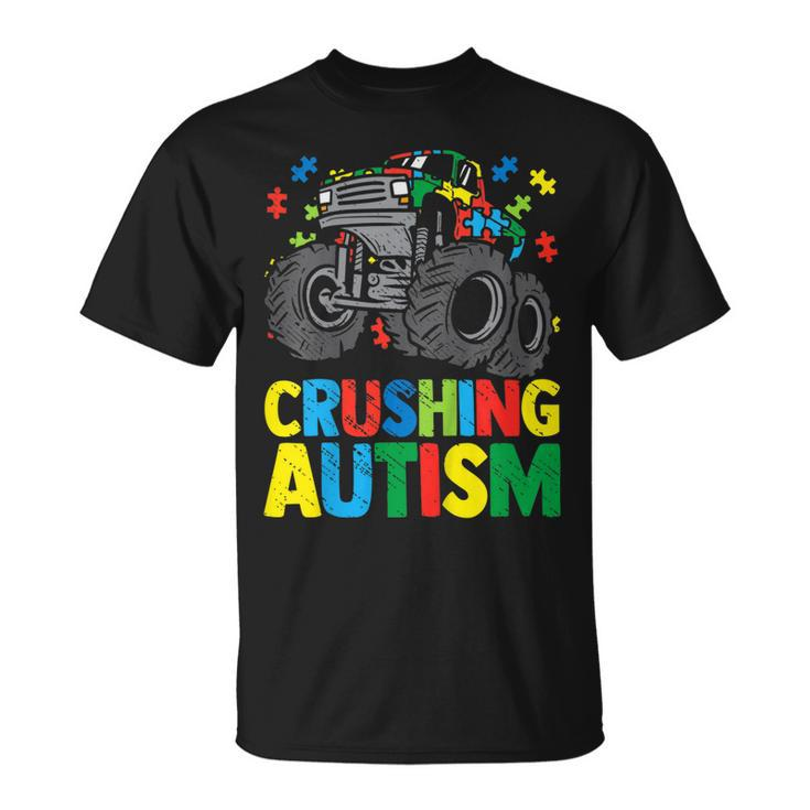 Kids Monster Truck Crushing Austim Autism Awareness Unisex T-Shirt