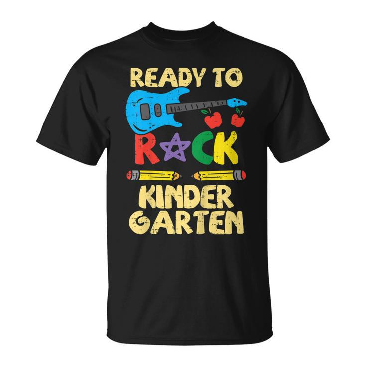 Kids Ready To Rock Kindergarten Guitar Back To School Boys Girls  Unisex T-Shirt