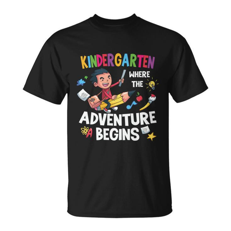 Kindergarten Where The Adventure Begins Back To School V2 Unisex T-Shirt