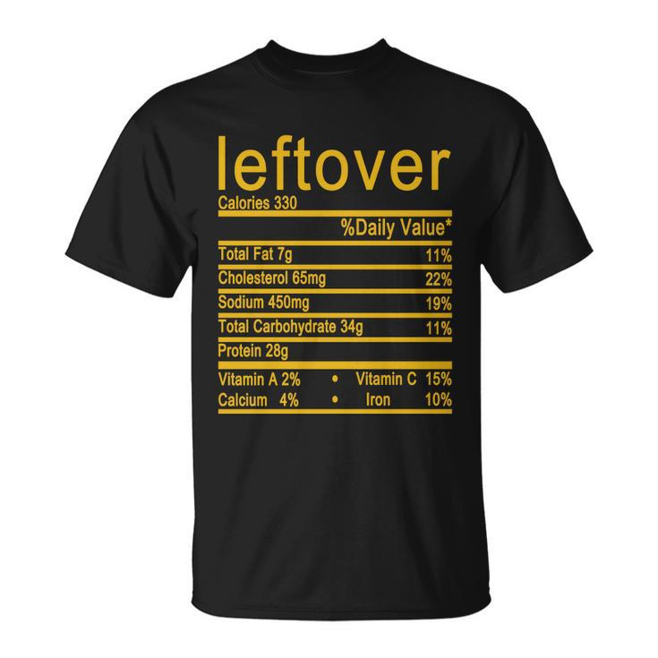 Leftover Nutrition Facts Label Unisex T-Shirt