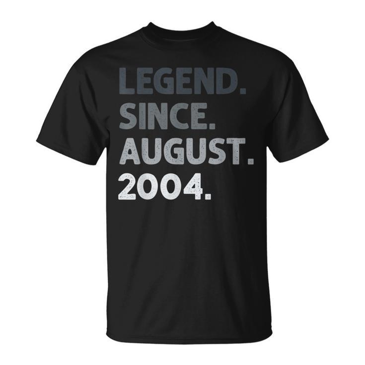 Legend Since August 2004 18 Years Old 18Th Birthday T-shirt