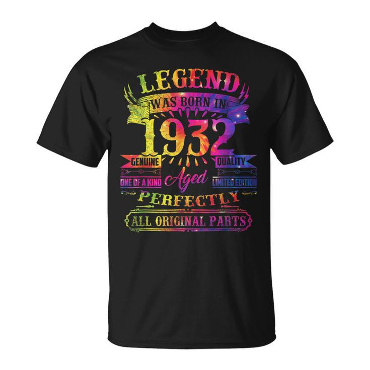 Legend Was Born In 1932 90 Year Old 90Th Birthday Tie Dye  Unisex T-Shirt