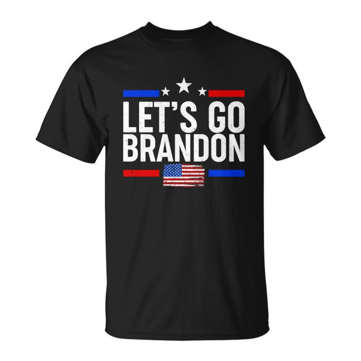 Lets Go Brandon Distress Usa Flag Fjb Chant Tshirt Unisex T-Shirt