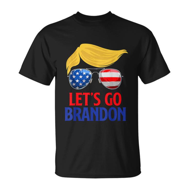 Lets Go Brandon Lets Go Brandon Trump America Flag Unisex T-Shirt