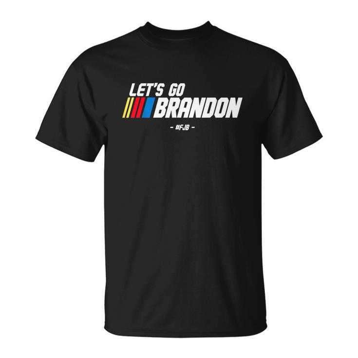 Lets Go Brandon Racing Car Us Flag Funny Gift Idea News S Unisex T-Shirt
