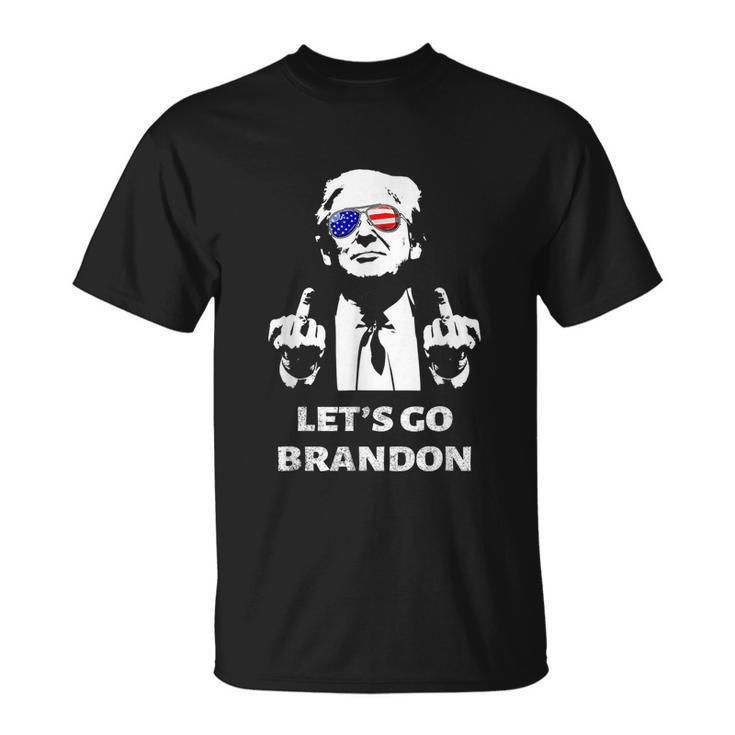 Lets Go Brandon Trump Middle Finger Tshirt Unisex T-Shirt