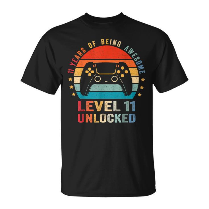 Level 11 Unlocked  Funny Video Gamer 11Th Birthday Gift  V2 Unisex T-Shirt