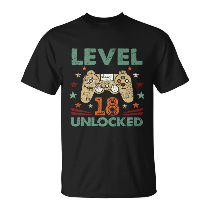Level 18 Unlocked 2004 Birthday 18 T-Shirt