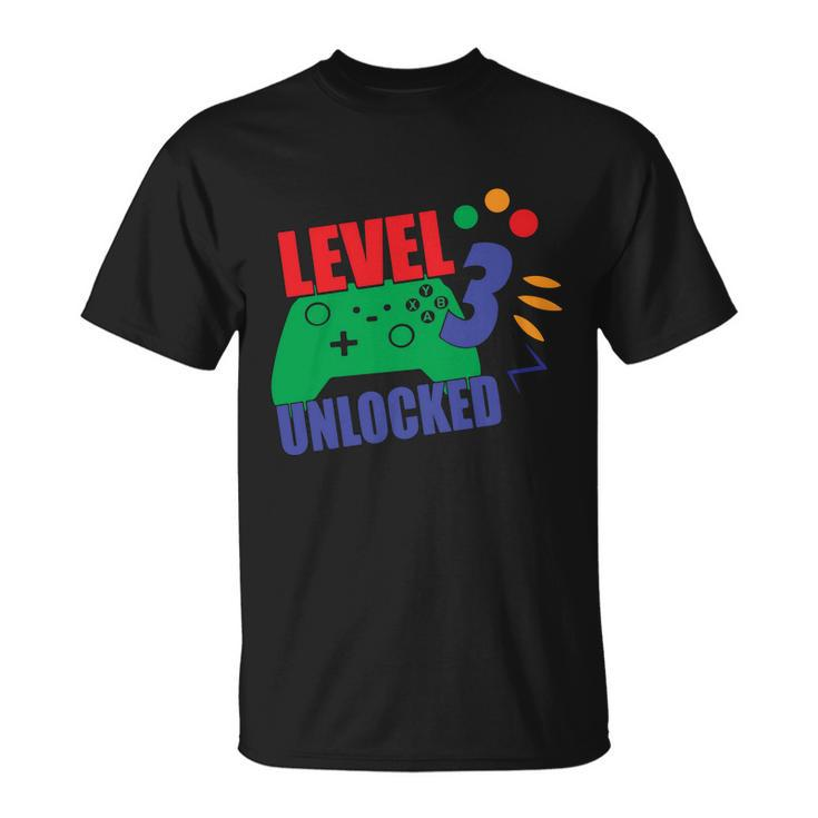Level 3 Unlocked 3Rd Gamer Video Game Birthday Video Game T-Shirt