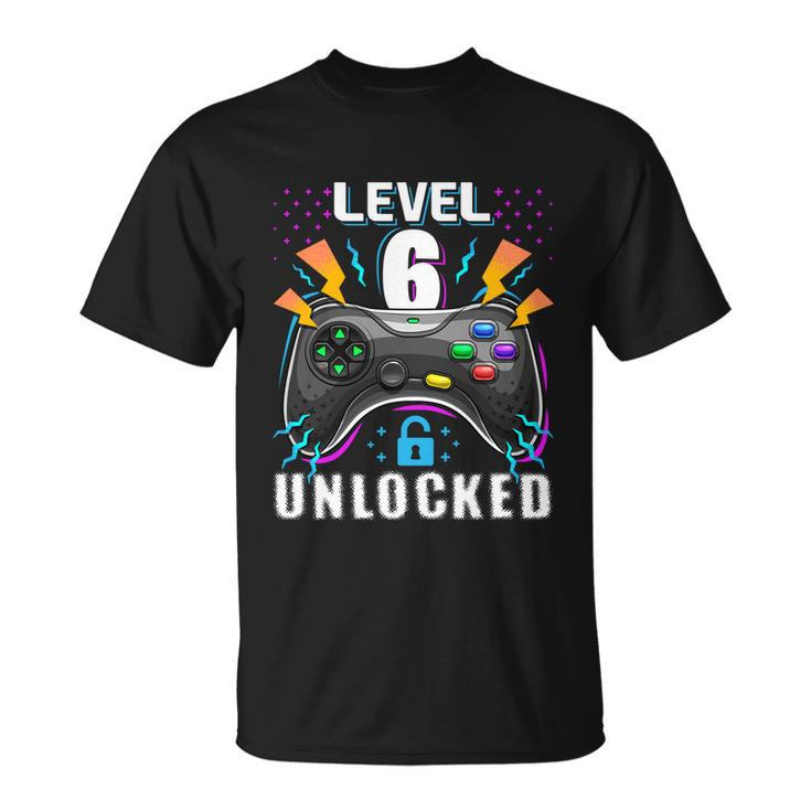 Level 6 Unlocked Video Game Gift 6Th Birthday Gamer Gift Boys Gift Unisex T-Shirt