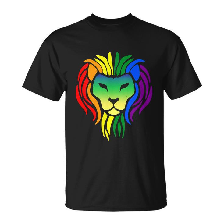 Lgbt Gay Pride Flag Proud Lion Lgbt Gay Pride T-Shirt