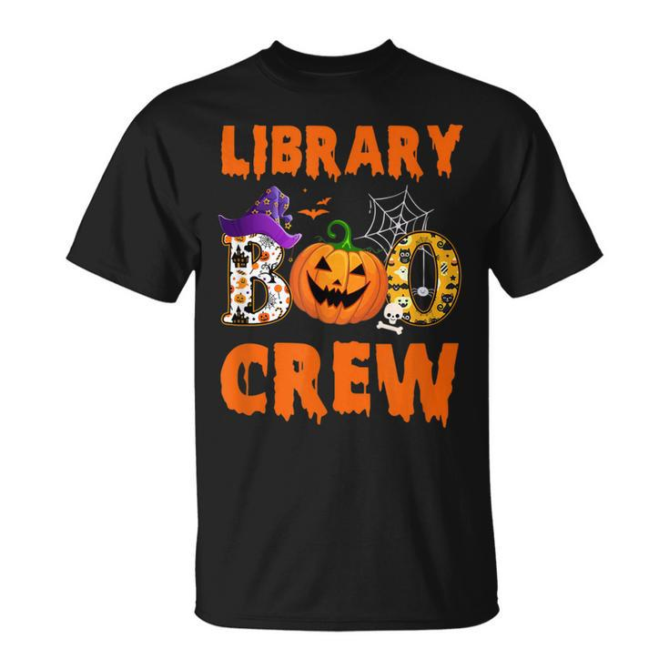 Library Boo Crew School Librarian Halloween Library Book V3 T-shirt