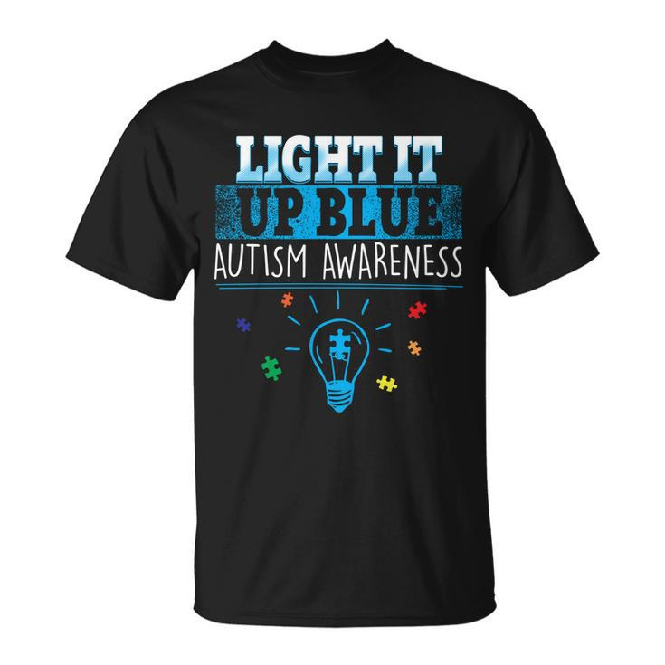 Light It Up Blue Autism Puzzle Bulb Tshirt Unisex T-Shirt