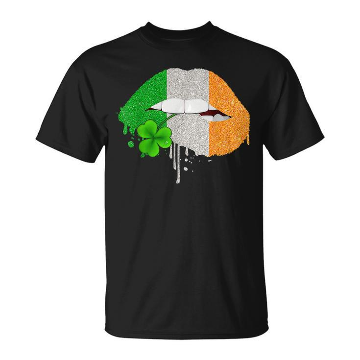 Lips Sexy Green Irish Leopard Flag Shamrock St Patricks Day T-shirt