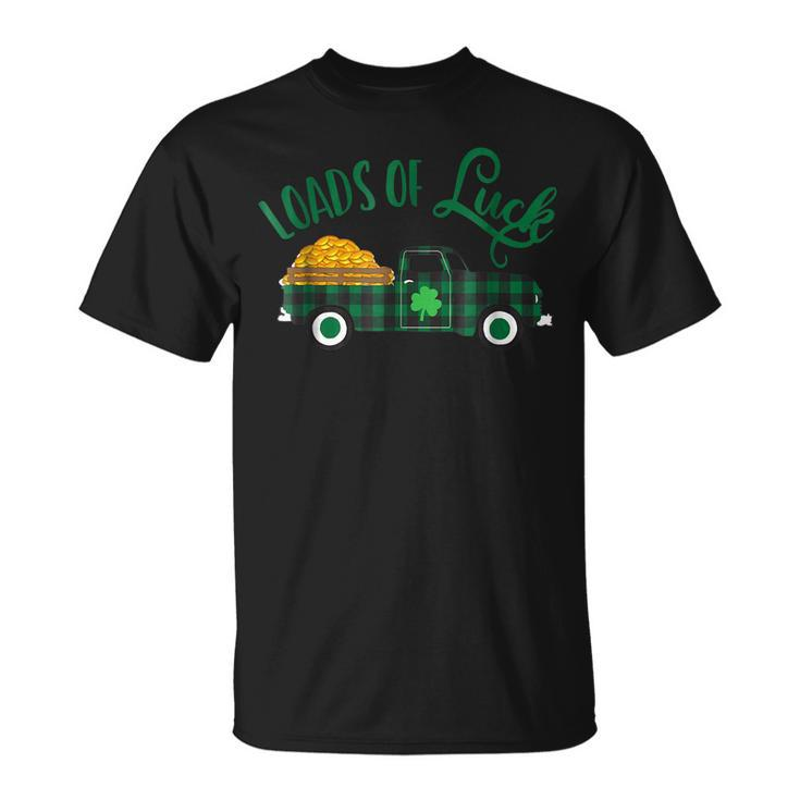 Loads Of Luck - St Pattys Day Vintage Pickup Truck Men Women T-shirt Graphic Print Casual Unisex Tee