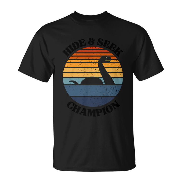 Loch Ness Monster Vintage Sunset Gift Hide And Seek Champion Funny Gift Unisex T-Shirt