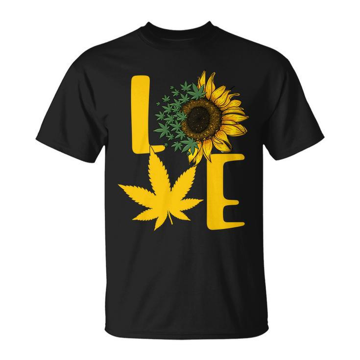 Love Cannabis Sunflower Unisex T-Shirt