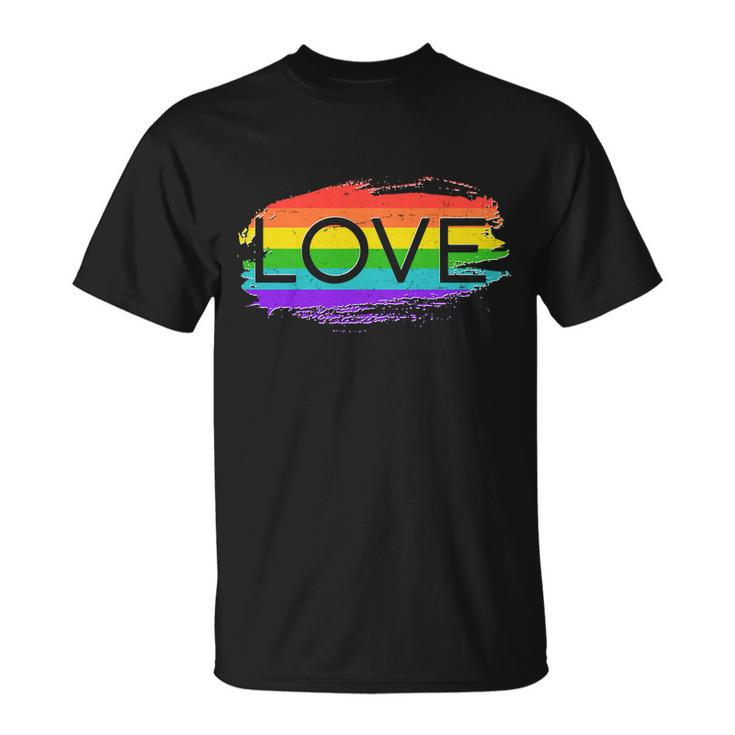 Love Rainbow Paint Gay Pride Tshirt Unisex T-Shirt