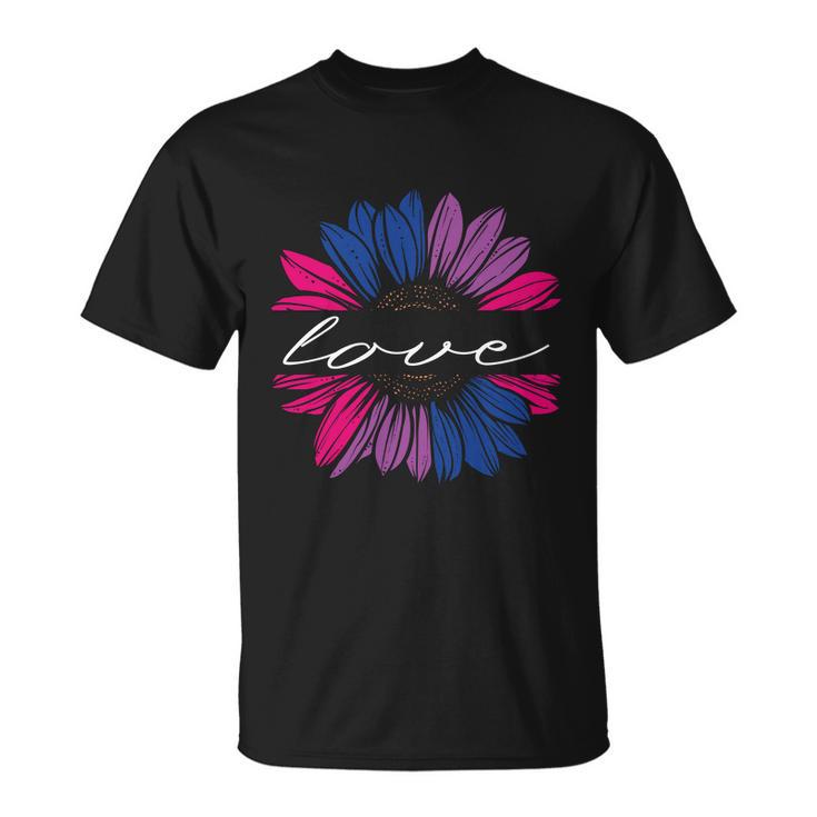 Love Sunflower Floral Lgbt Bisexual Pride Month Unisex T-Shirt