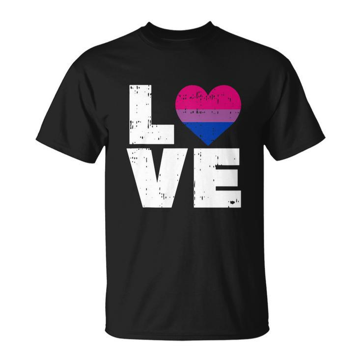 Love Vintage Heart Lgbt Bisexual Colors Gay Flag Pride Gift Unisex T-Shirt