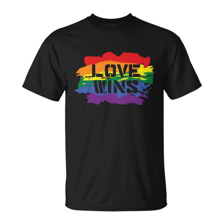 Love Wins Lgbt Gay Pride Lesbian Bisexual Ally Quote V4 Unisex T-Shirt